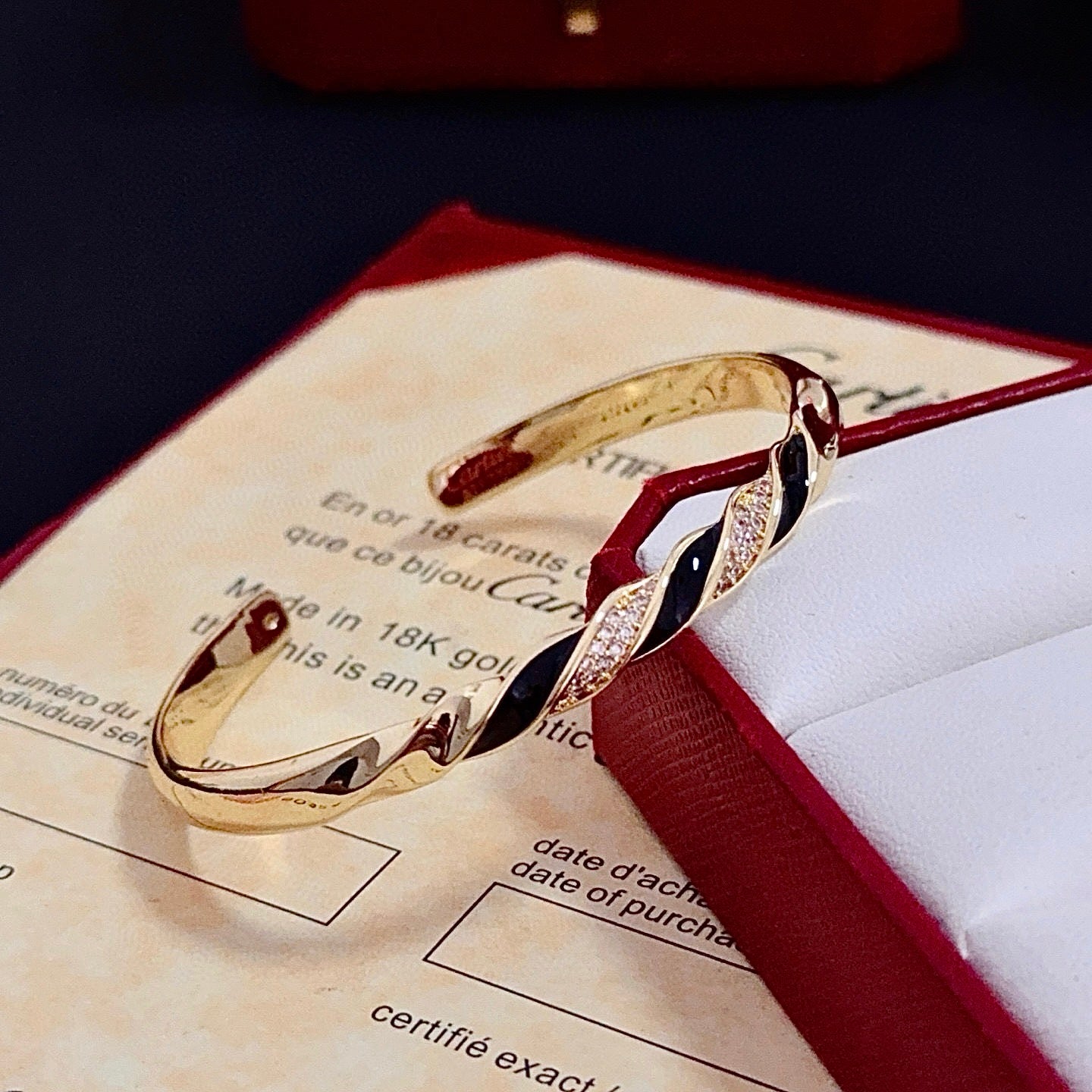 Elegant Diamond-Style Panther Bangle ✨