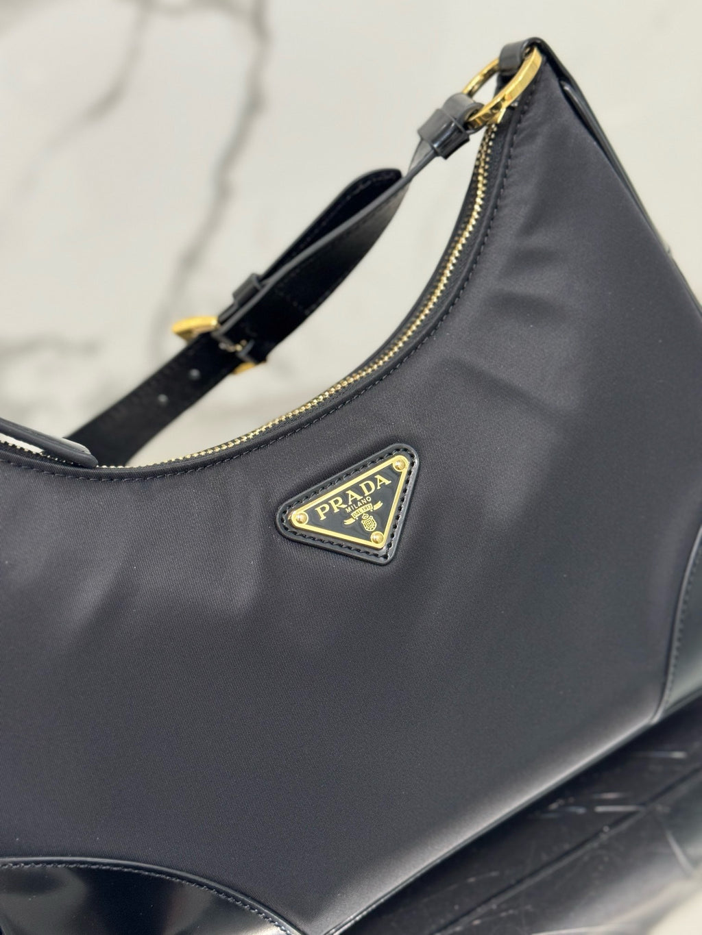 New Arrival | Modern Nylon & Patent Leather Shoulder Bag