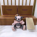 Cashmere Check Teddy Charm – Premium Bag & Key Accessory