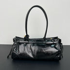 Vintage-Style Oil Wax Leather Tote Bag