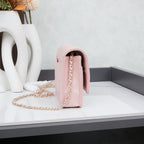 Quilted Calfskin Wallet-On-Chain Bag