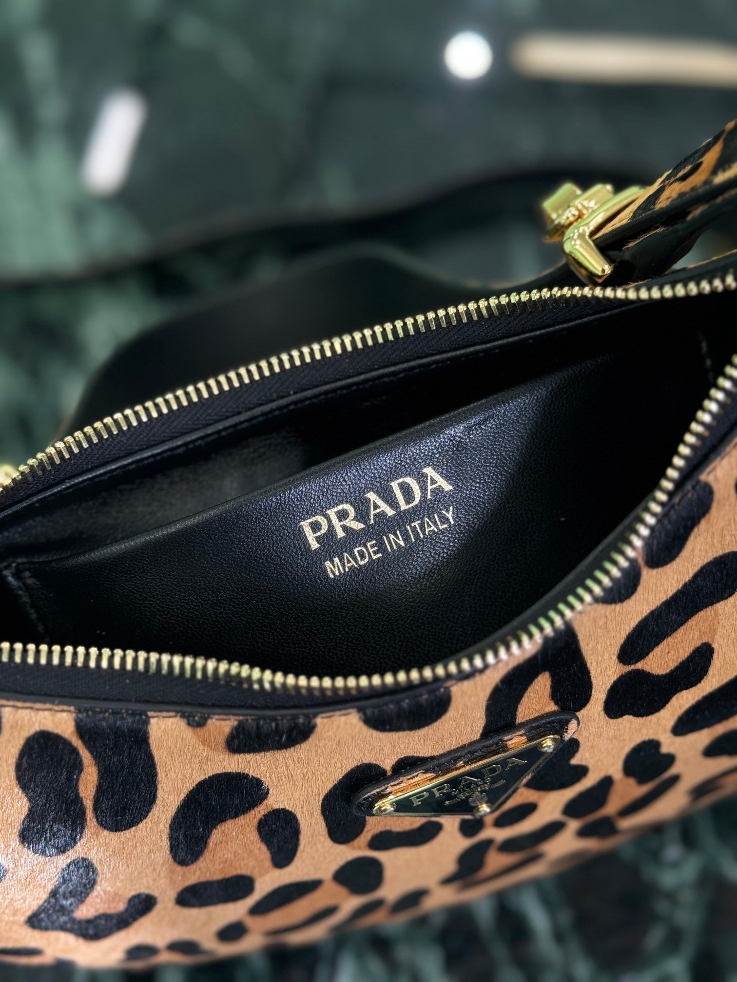Moon Leopard-Print Haircalf Bag