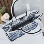 D Book Tote ( Blue Coconut Tree )