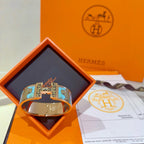 Enamel Wide Bangle Bracelet | 20mm Handcrafted Edition