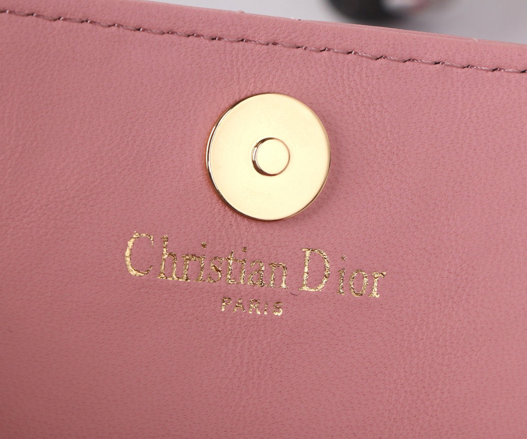 Premium Lambskin Compact Wallet with Crystal Hardware – New Season Collection