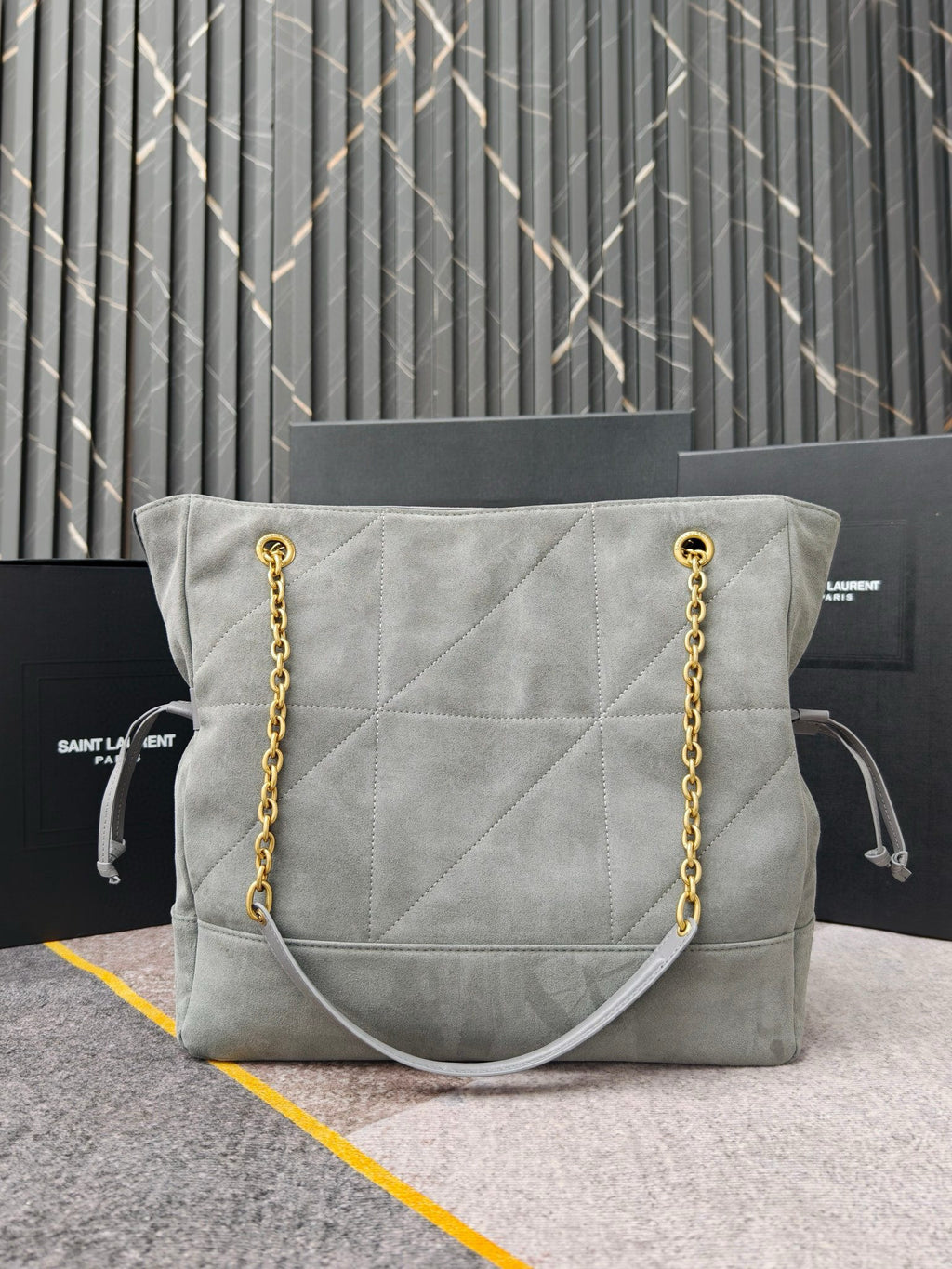 Brown Suede Jamie 4.3 Large Drawstring Bucket Bag
