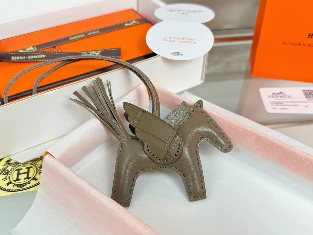 2025 Winged Horse Bag Charm | Crocodile Saddle Detail & Handcrafted Lambskin
