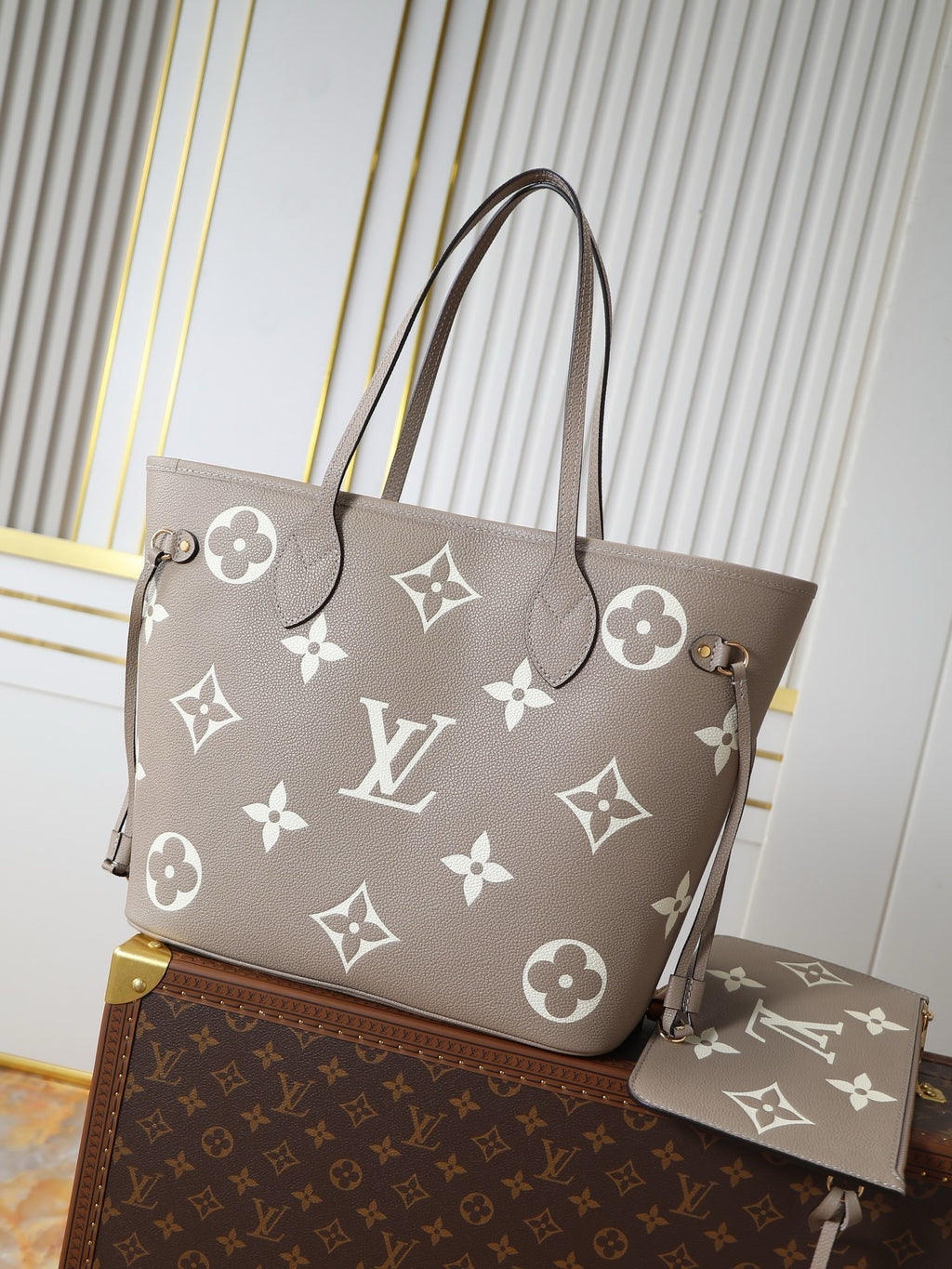 Neverfull Medium Handbag – Premium Monogram Empreinte Leather