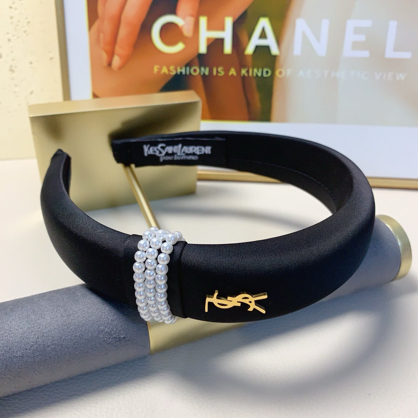 Luxury Wide Logo Headband — Elegant & Versatile