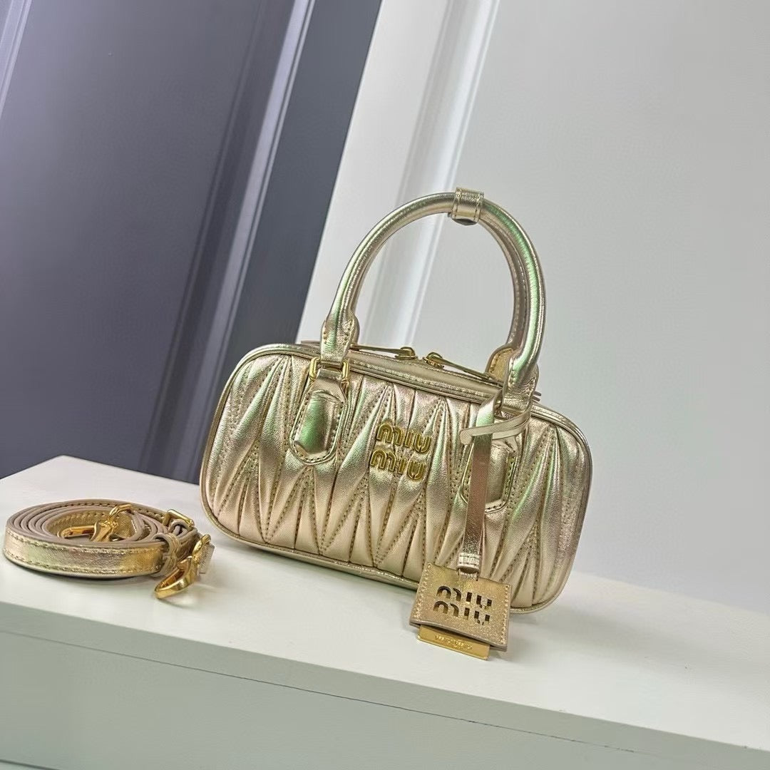 Mini Lambskin Ruched Shoulder Bag