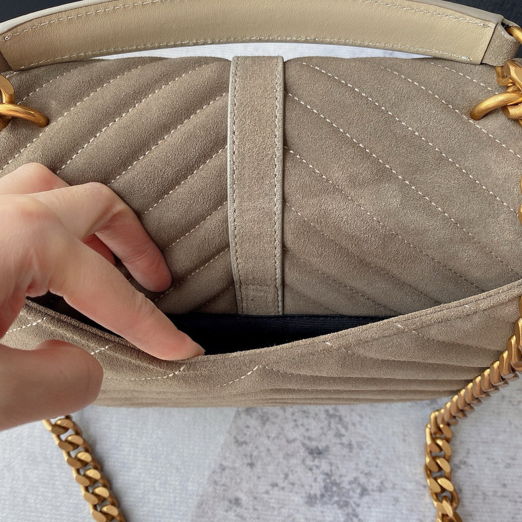 Monogram Messenger Bag | Suede with Tassel Accent