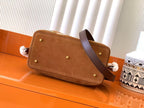 New Embroidered Leather Shopping Bag with Fur Details