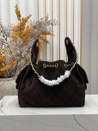 Small Hobo Shoulder Bag – Fine Grain Textured Leather, 26×30cm