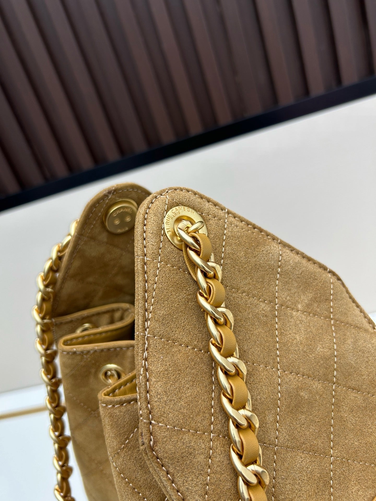 Large Suede Hobo Bucket Bag | Quilted Texture