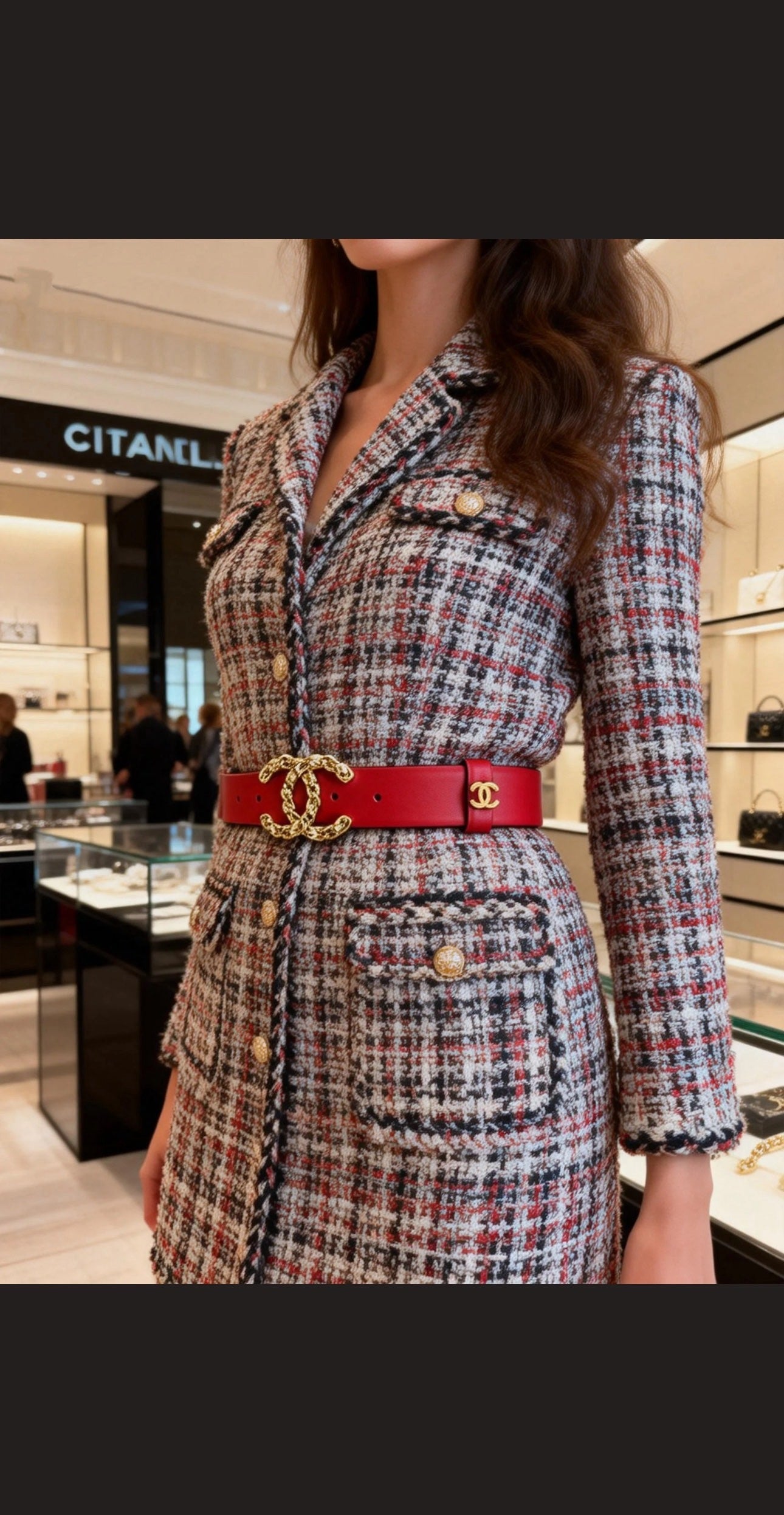 Classic Double Logo Chain Belt (Red)
