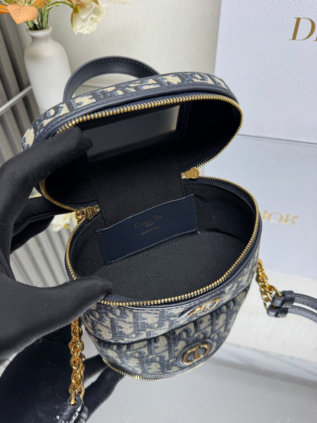 Mini Vanity Bag (Blue Monogram Style) - Premium Quality
