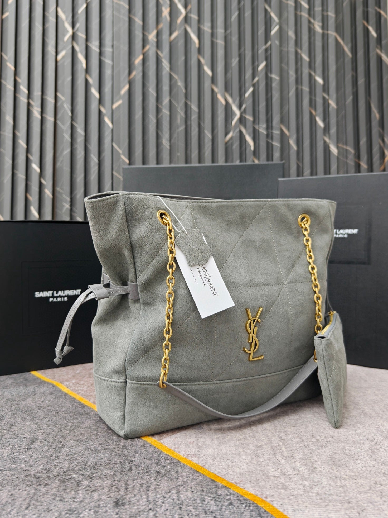 Brown Suede Jamie 4.3 Large Drawstring Bucket Bag