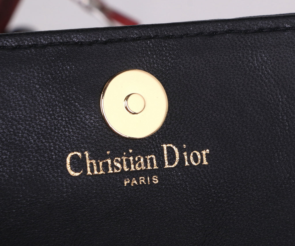 Premium Lambskin Compact Wallet with Crystal Hardware – New Season Collection