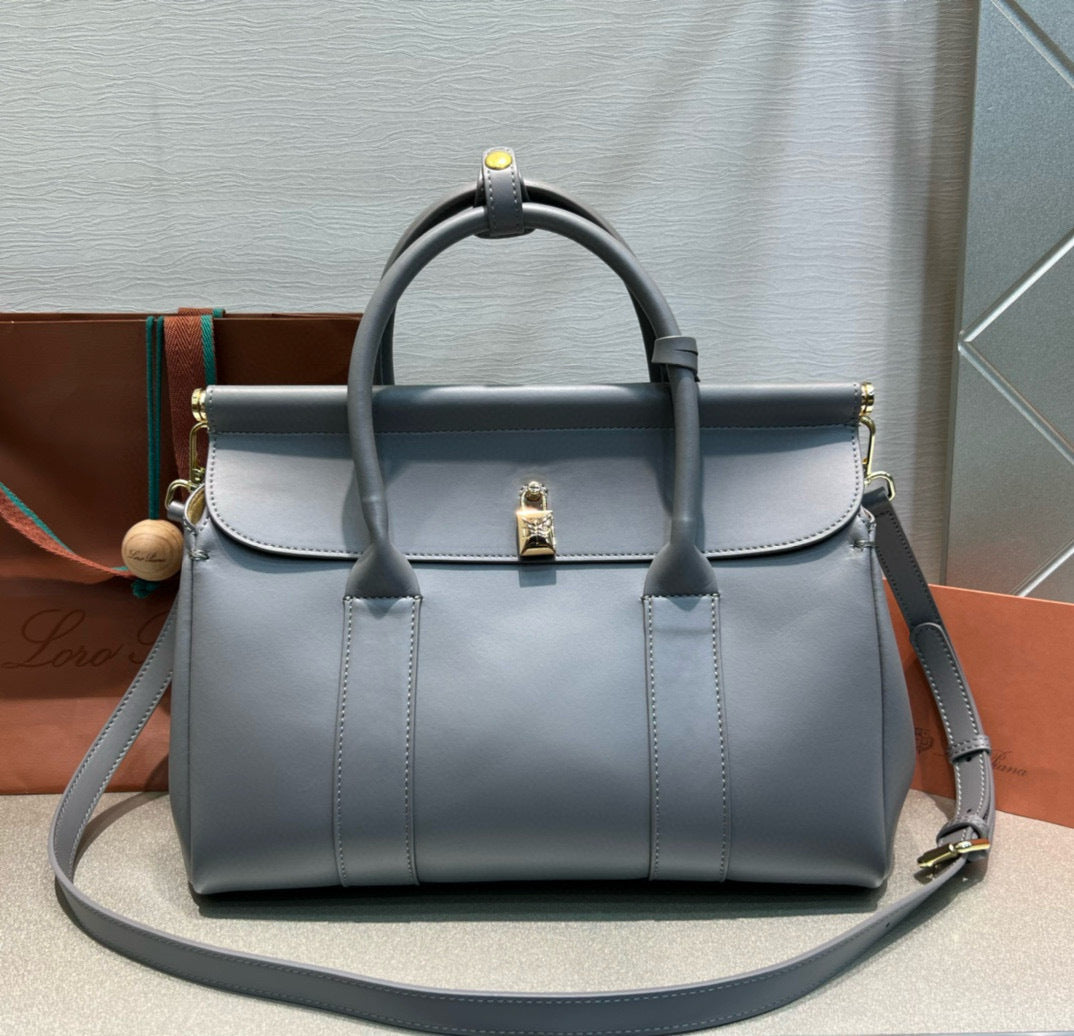Smooth Calfskin Loom Tote Bag – Black