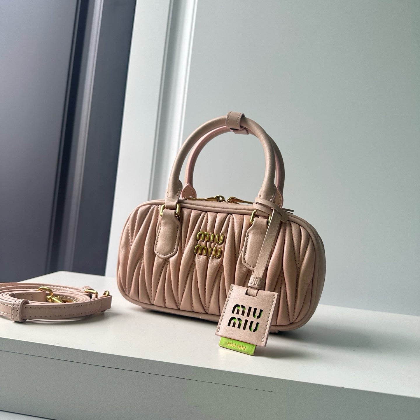 Mini Lambskin Ruched Shoulder Bag