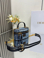 Mini Vanity Bag (Blue Monogram Style) - Premium Quality