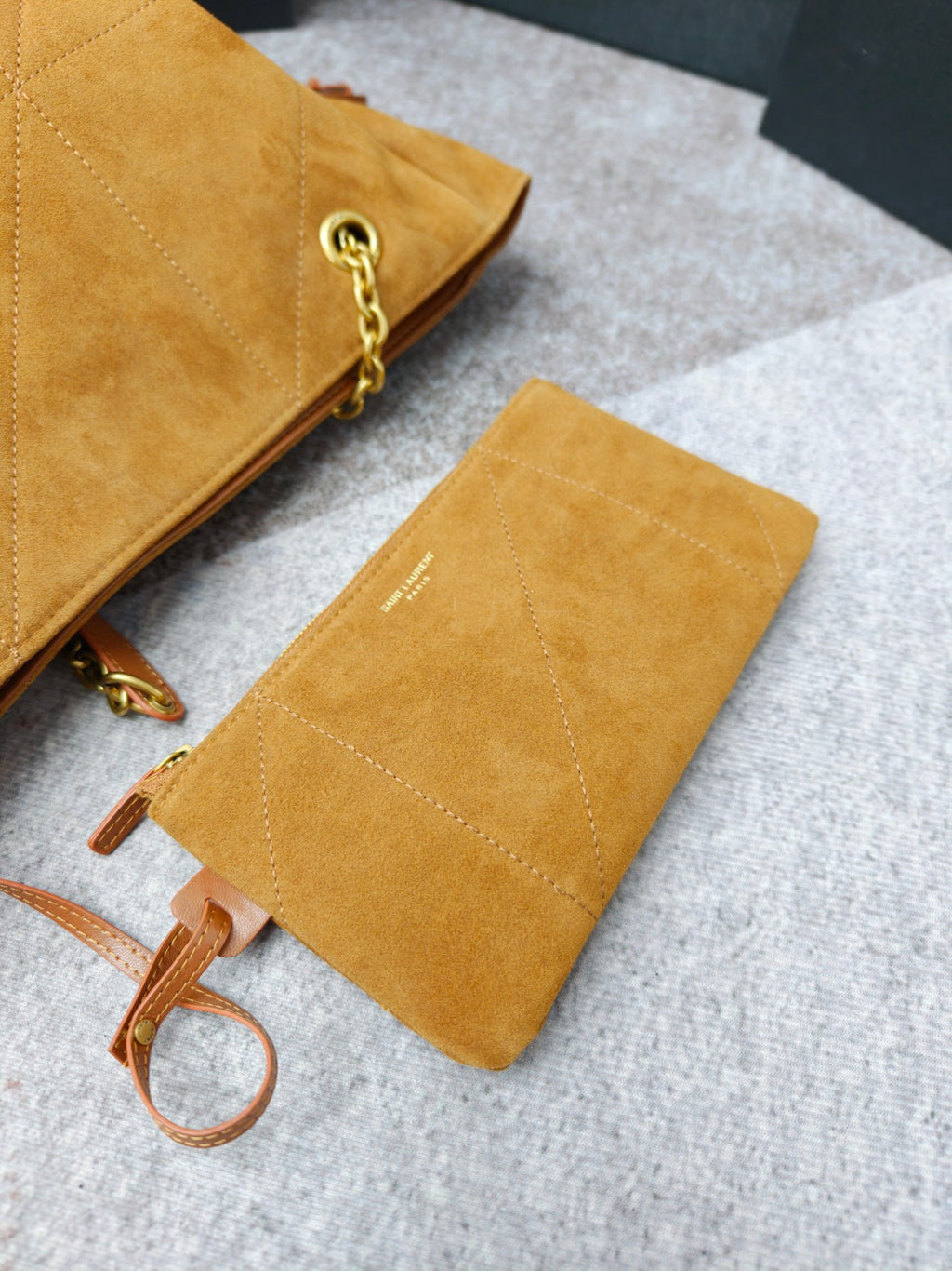 Brown Suede Jamie 4.3 Large Drawstring Bucket Bag