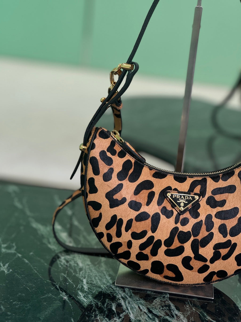 Moon Leopard-Print Haircalf Bag