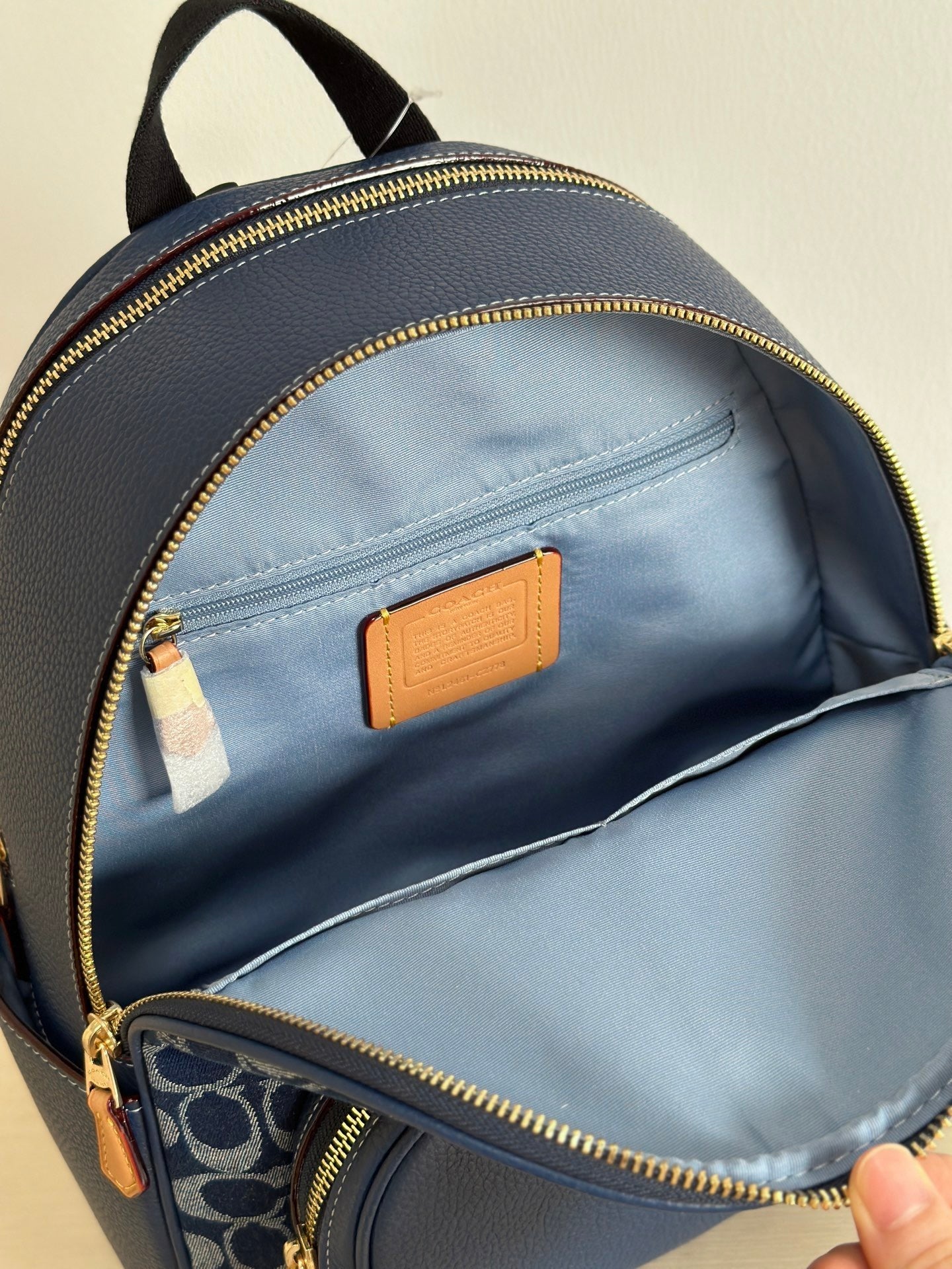 Denim Monogram Backpack, Classic Everyday Style