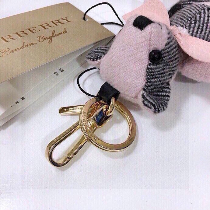 Cashmere Check Teddy Charm – Premium Bag & Key Accessory