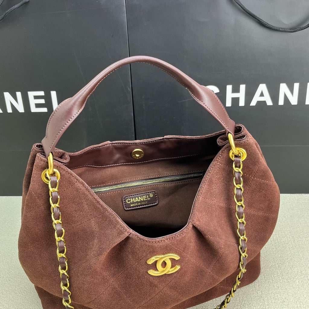 Quilted Suede shoulder bag