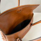 Vintage-Inspired Top Handle Bag – Dual-Flap Design