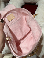 Washed Monogram-Texture Denim Backpack — 26cm