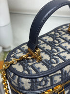 Mini Vanity Bag (Blue Monogram Style) - Premium Quality