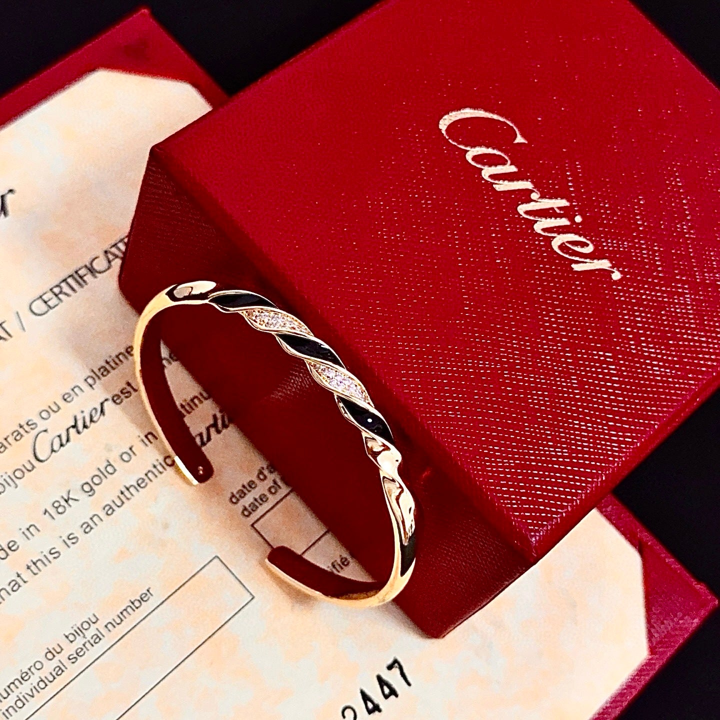 Elegant Diamond-Style Panther Bangle ✨