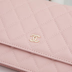 Quilted Calfskin Wallet-On-Chain Bag