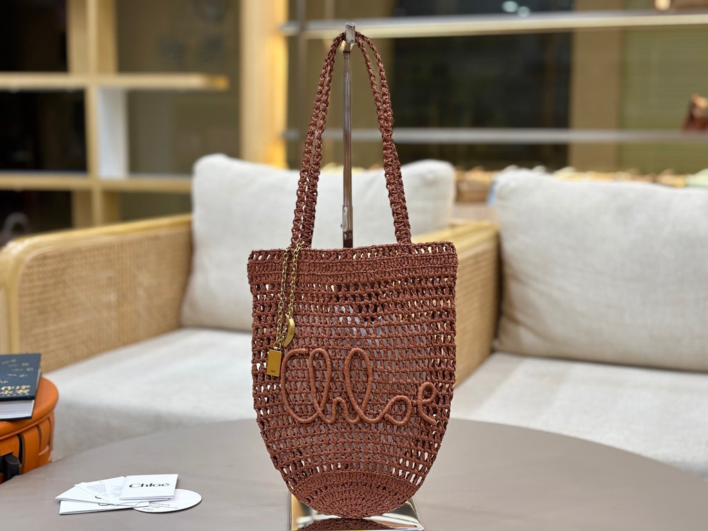 Premium Raffia Leather Tote Bag
