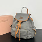 Large Canvas & Leather Backpack – Collegiate Style, 29.5cm