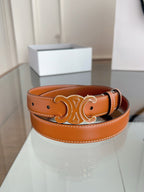 New Women’s Leather Belt — Enamel Signature Buckle