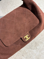 Oversized Suede Hobo Shoulder Bag with Chunky Chain – Autumn/Winter Style