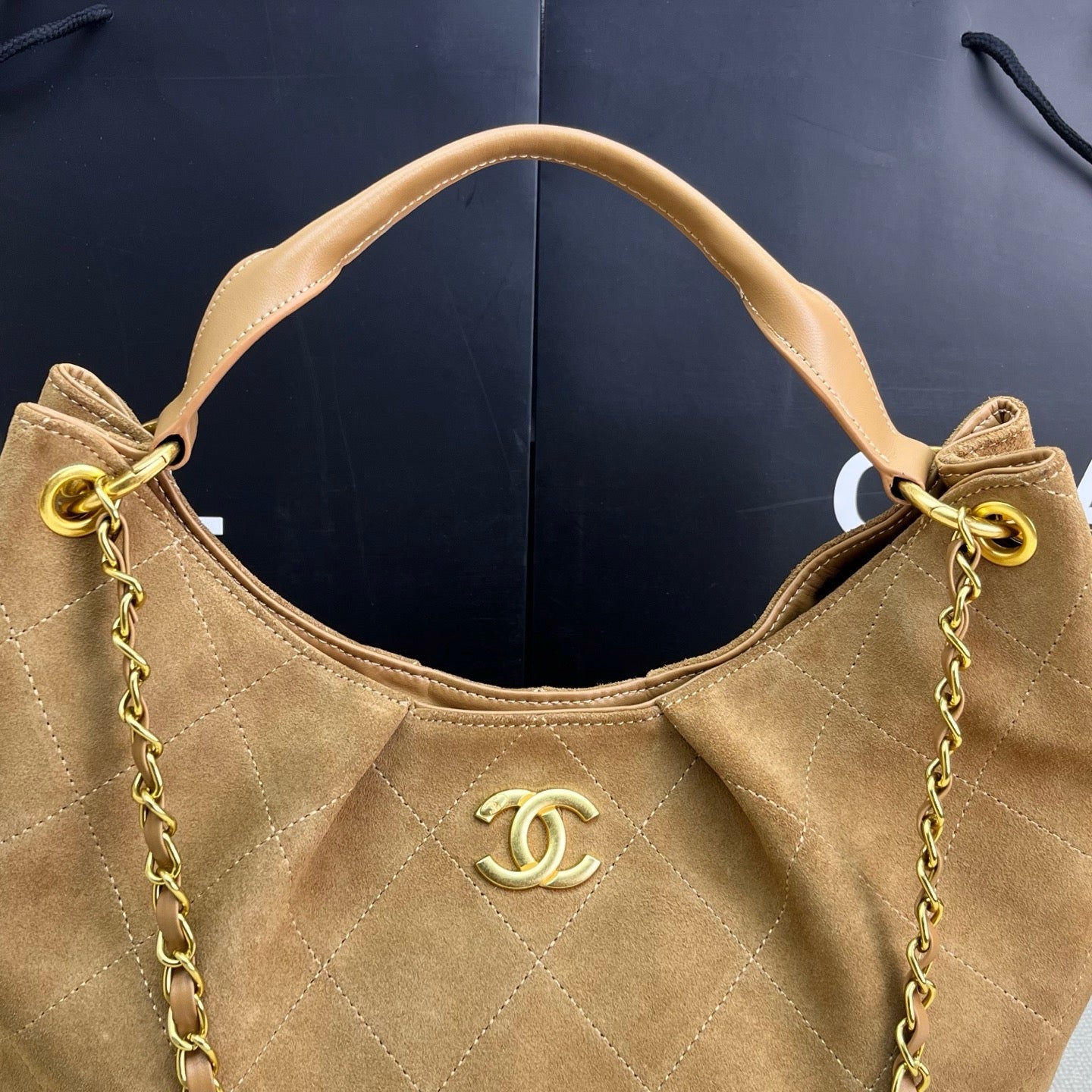 Quilted Suede shoulder bag