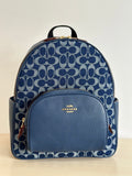 Denim Monogram Backpack, Classic Everyday Style