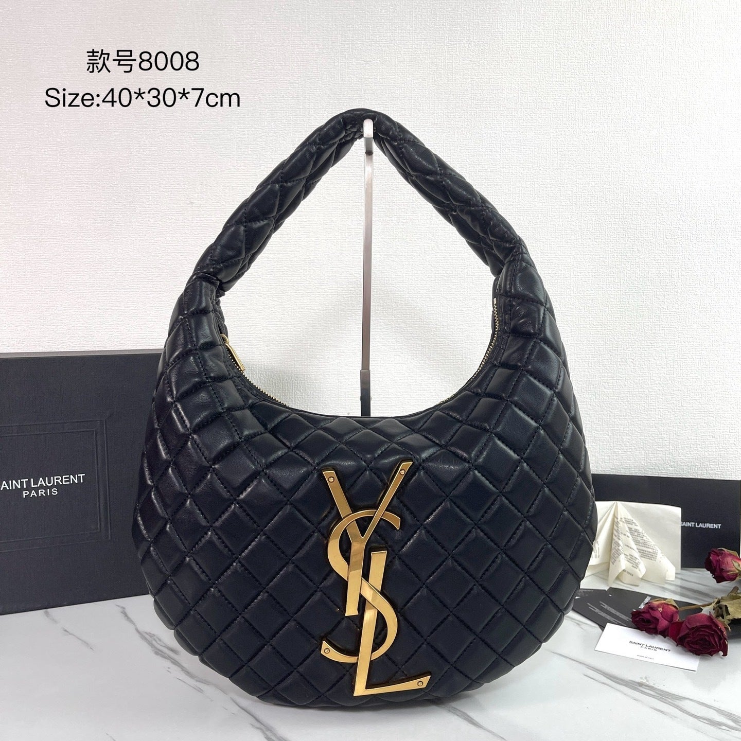 ICARE Large Suede Hobo Bag
