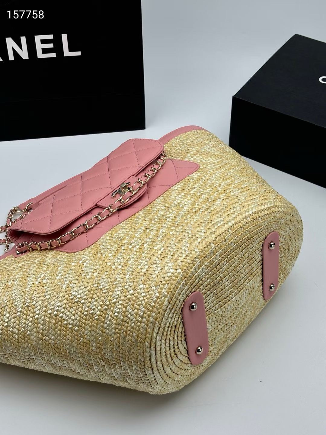 Large Woven Basket Tote Bag