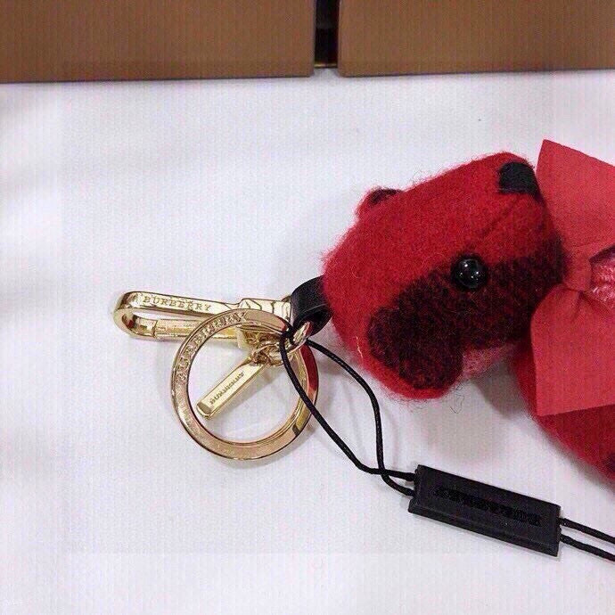 Cashmere Check Teddy Charm – Premium Bag & Key Accessory