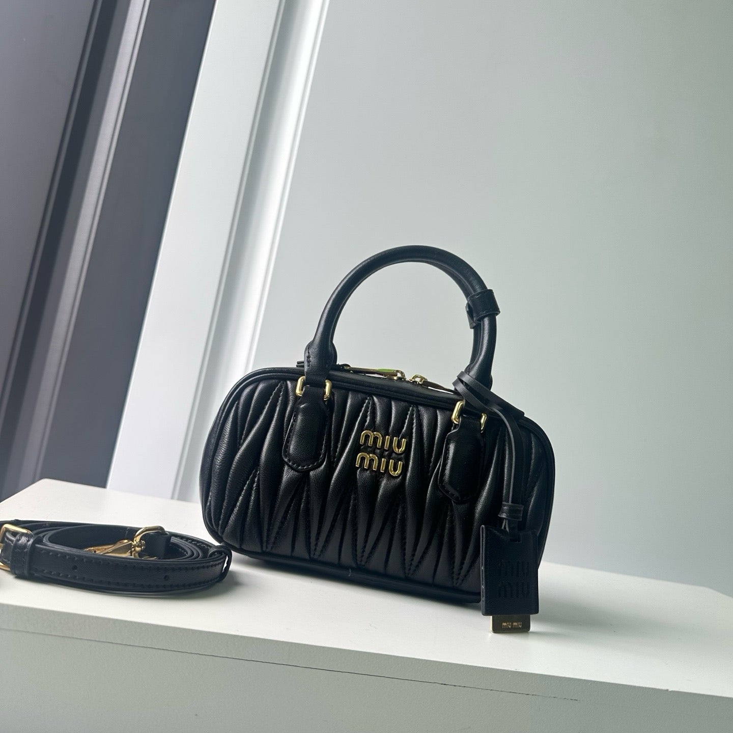 Mini Lambskin Ruched Shoulder Bag