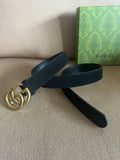 Suede-Finish Leather Belt — Retro Metal Buckle