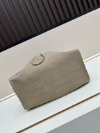 Large Suede Hobo Bucket Bag | Quilted Texture
