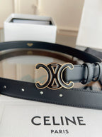 New Women’s Leather Belt — Enamel Signature Buckle