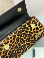 Leopard Print Long Mini Top Handle Bag | Bold Logo & Statement Style