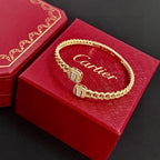 Elegant Diamond-Style Panther Bangle ✨